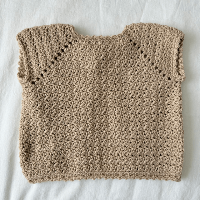 Heather crochet sleeveless cardigan