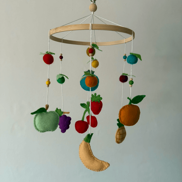 Fruits felt baby mobile