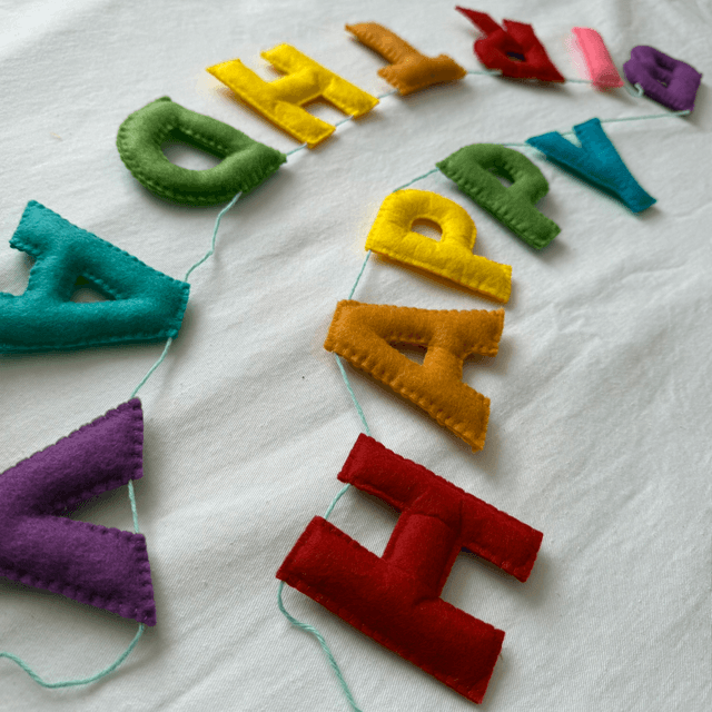 Happy Birthday felt banner