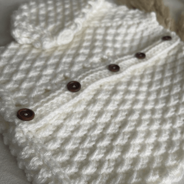 Ivory pine stitch crochet cardigan