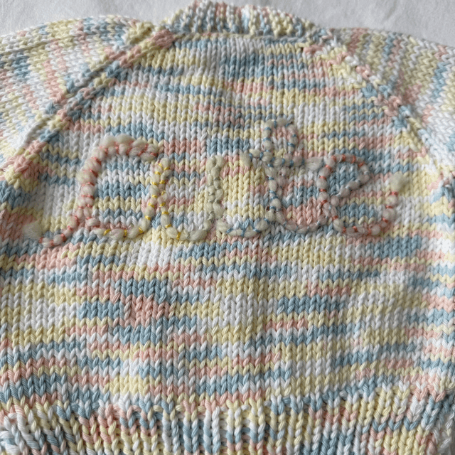 Cute pastel rainbow knitted cardigan