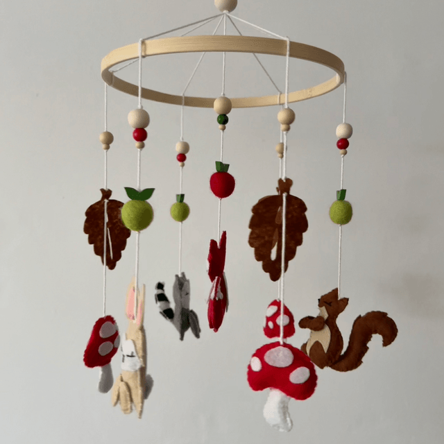 Woodland felt baby mobile