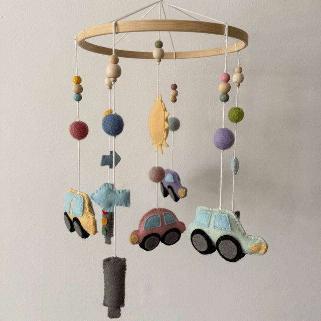 Cars felt baby mobile