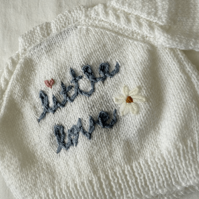 Little love embroidered knitted cardigan