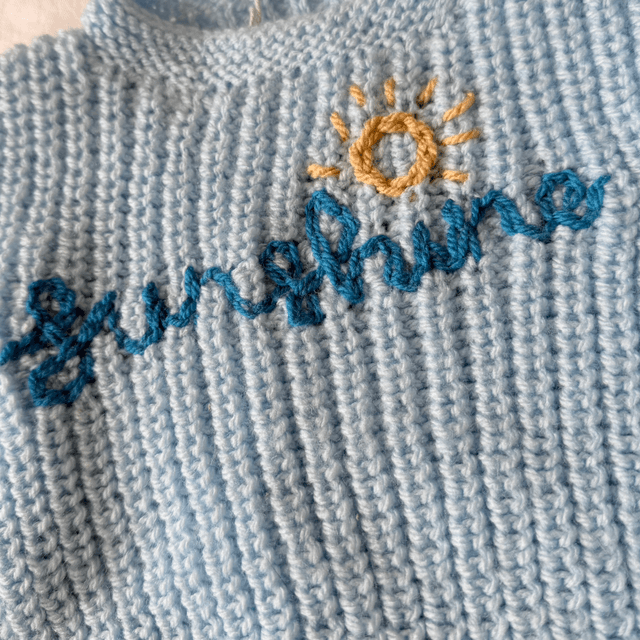 Sunshine blue drop shoulder knitted jumper