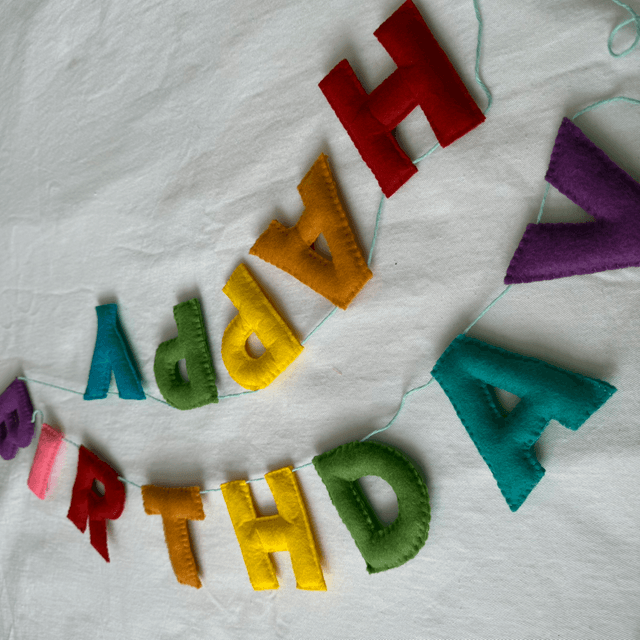 Happy Birthday felt banner