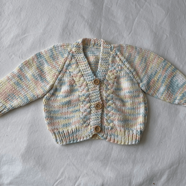 Cute pastel rainbow knitted cardigan