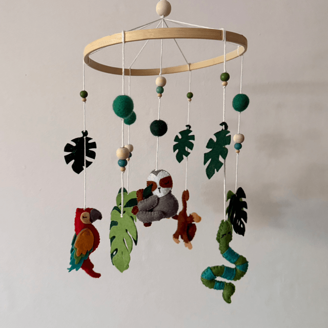 Rainforest felt baby mobile