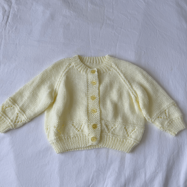Yellow chevron border knitted cardigan