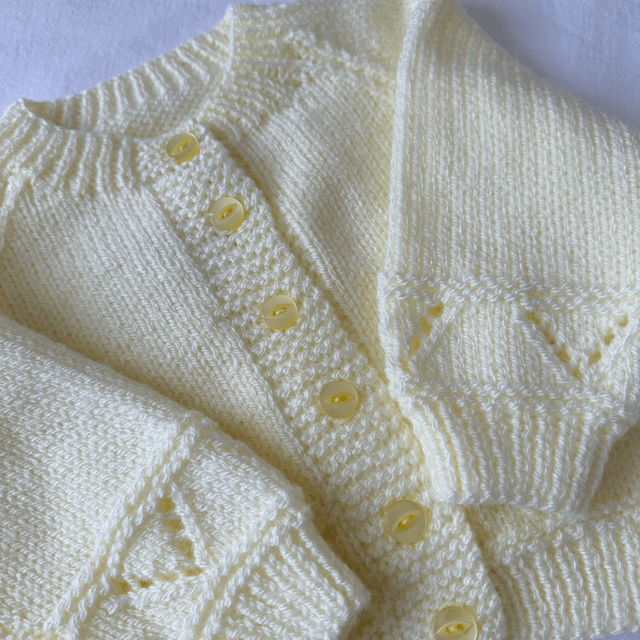 Yellow chevron border knitted cardigan