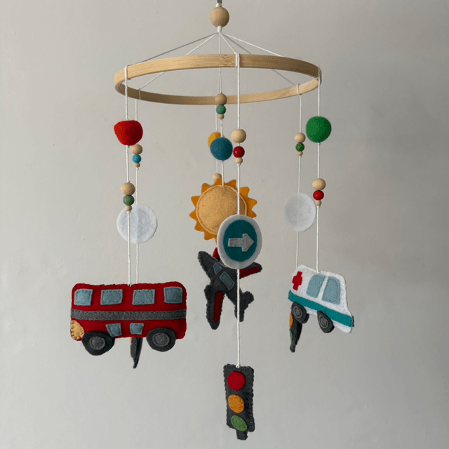 Transport felt baby mobile