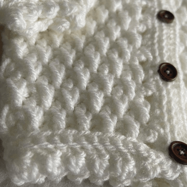 Ivory pine stitch crochet cardigan