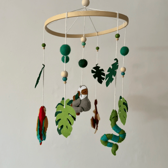 Rainforest felt baby mobile