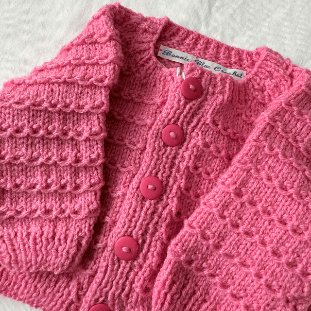 Fuschia chain knitted cardigan