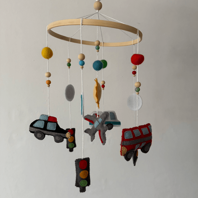 Transport felt baby mobile