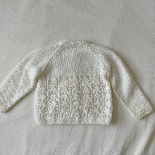 Ladybird embroidered pointelle knitted cardigan