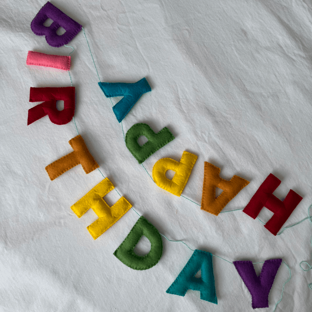 Happy Birthday felt banner