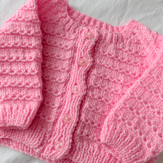 Pink chain knitted cardigan