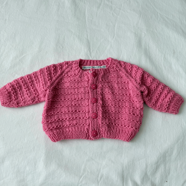 Fuschia chain knitted cardigan