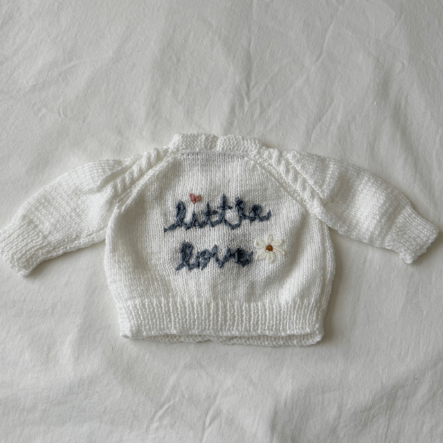 Little love embroidered knitted cardigan