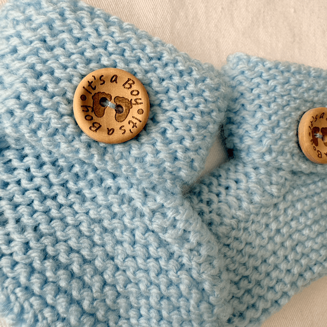 Blue gender announcement booties
