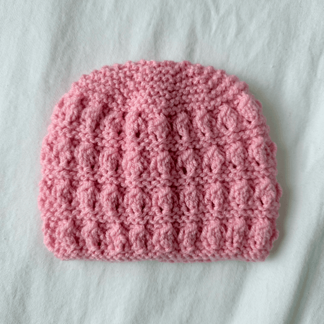 Pink knitted beanie