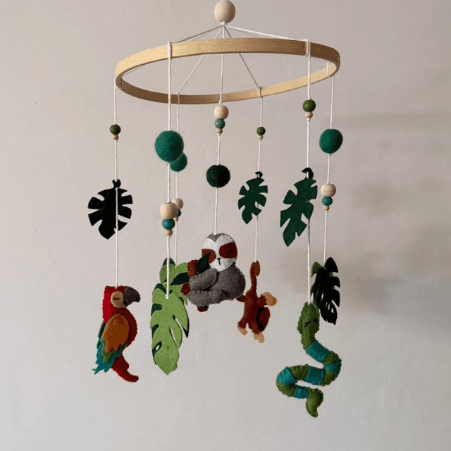 Rainforest felt baby mobile