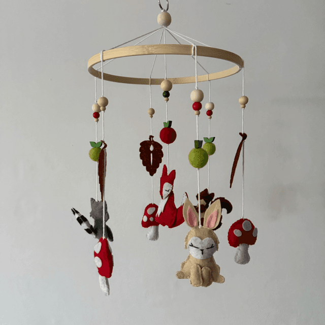 Woodland felt baby mobile
