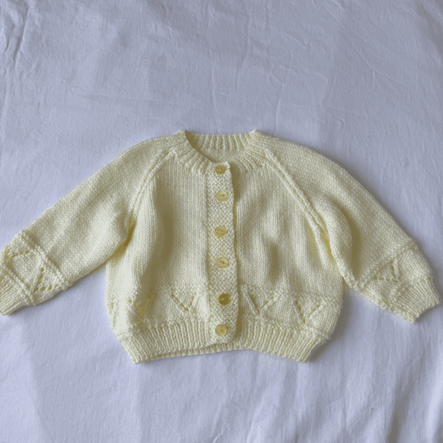 Yellow chevron border knitted cardigan