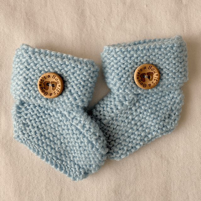 Blue gender announcement booties
