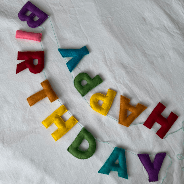 Happy Birthday felt banner