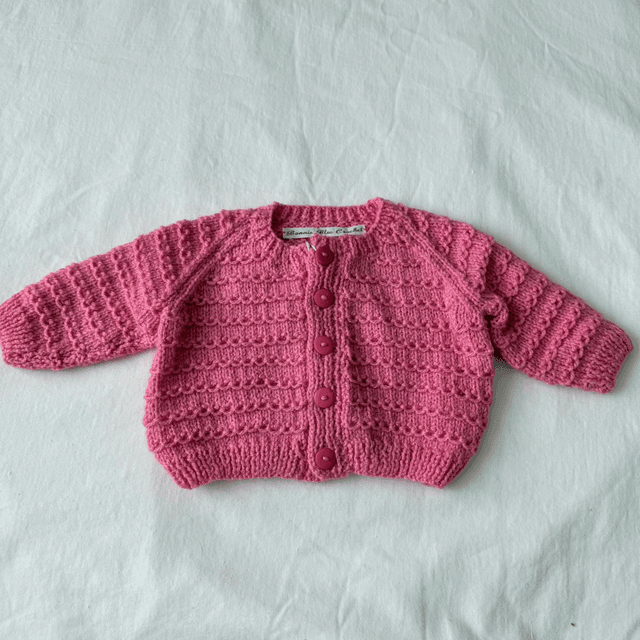 Fuschia chain knitted cardigan