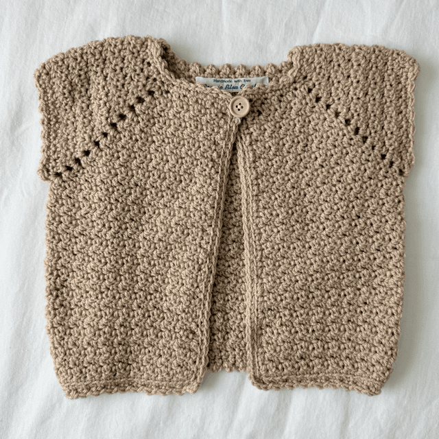 Heather crochet sleeveless cardigan